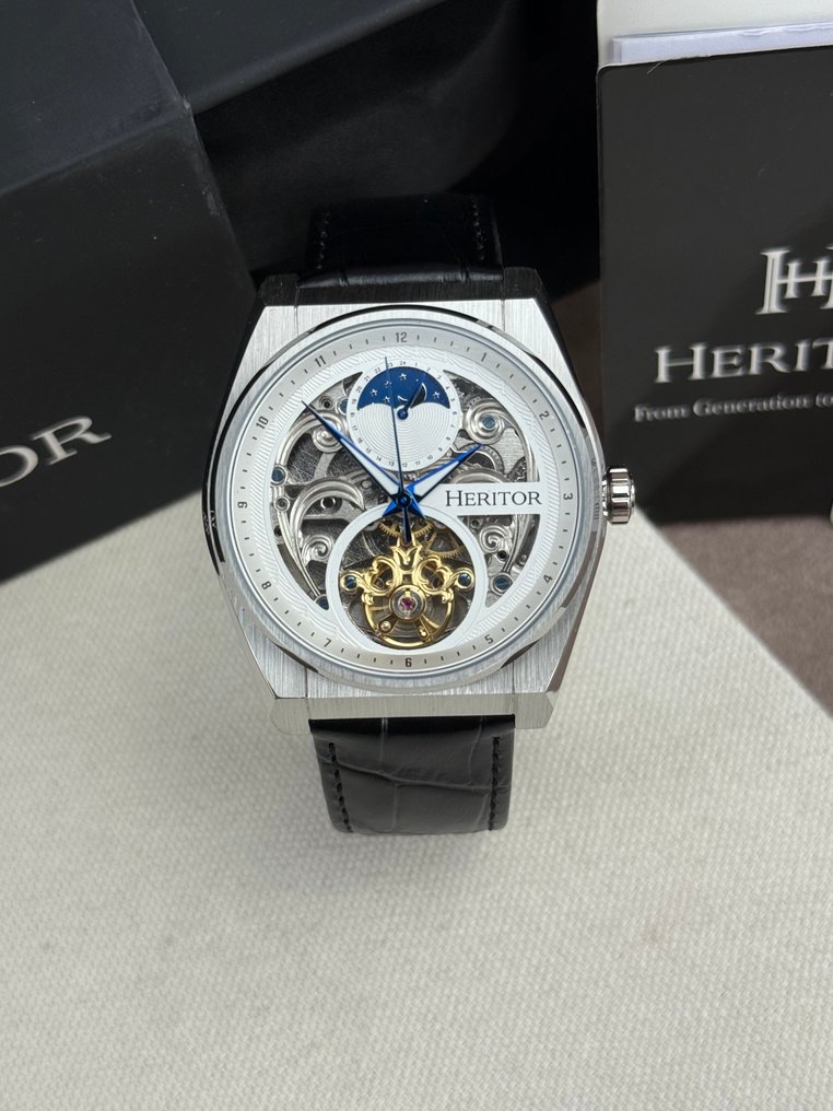 Heritor - Heritor Automatic Daxton Skeleton - Black/White - Zonder Minimumprijs - HERHS3001 - Heren - 2020+ #1.0