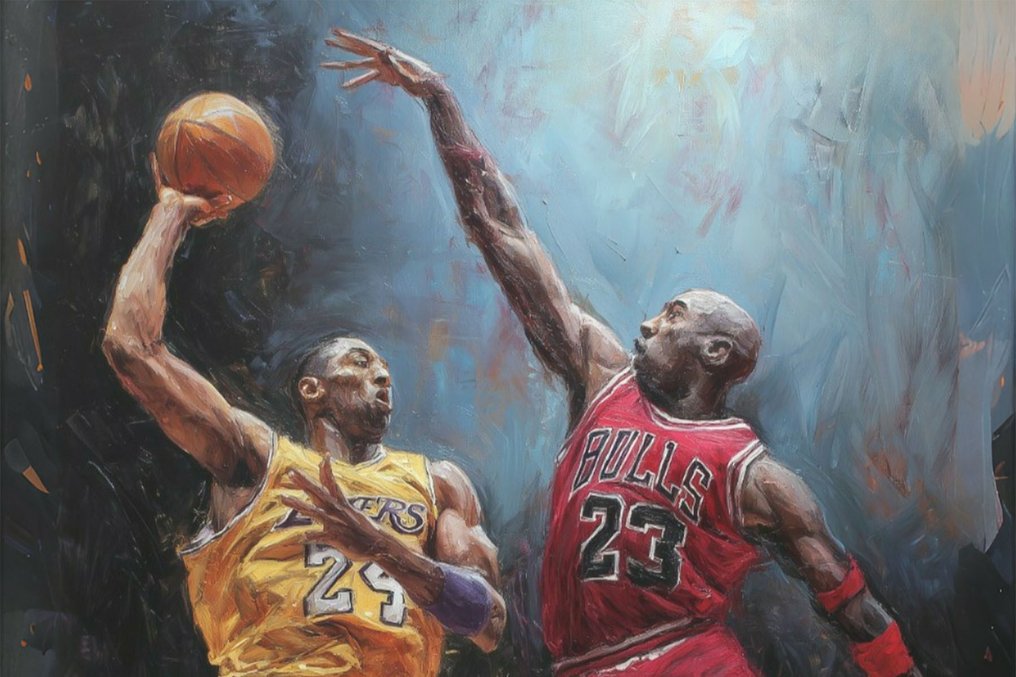 Canvas Fit - Alberto Ricardo - Kobe Bryant y Michael Jordan. íconos deportivos, #4.3