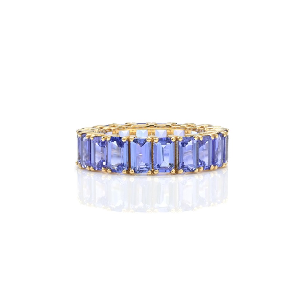 Δαχτυλίδι αιωνιότητας - 14 καράτια Κίτρινο χρυσό -  6.68ct. tw. Τανζανίτης #3.2