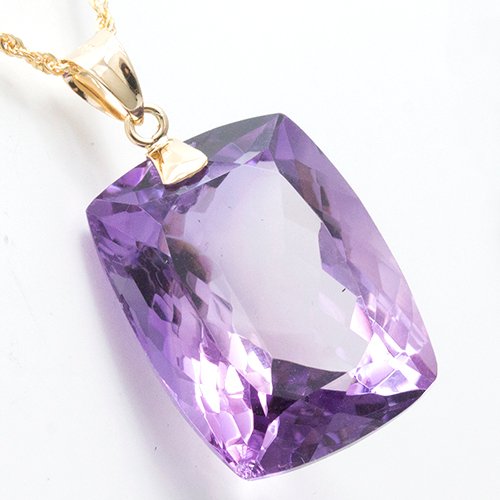 没有保留价 - 吊坠项链 - 18K包金 黄金 紫水晶 #3.2