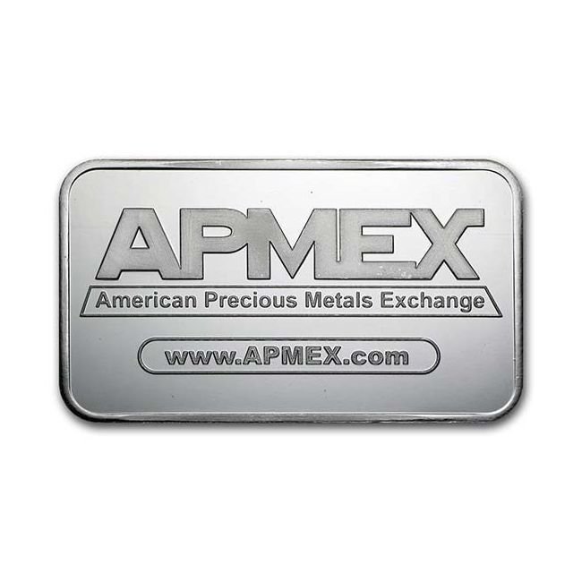 5 Troy Ounce - Argento .999 - 5 oz APMEX 999 Fine Silver Bar #1.0