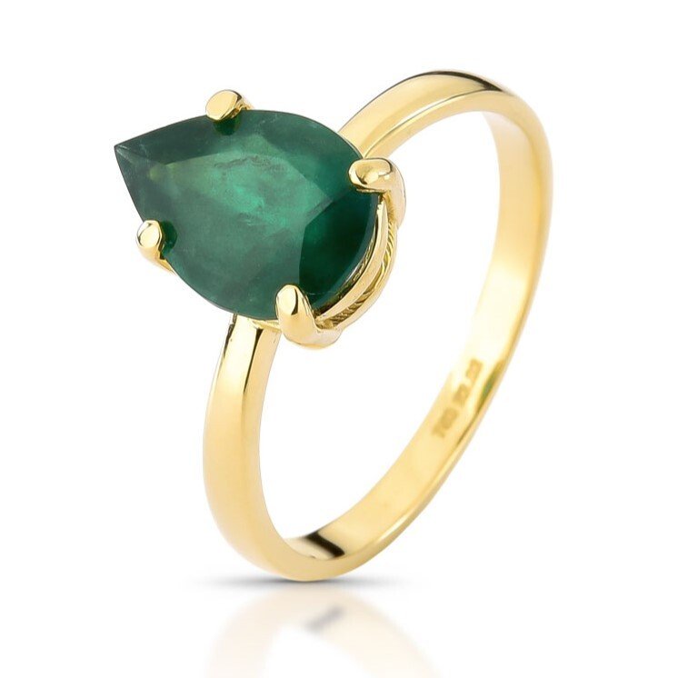 戒指 - 18K包金 黄金 - 2.02ct. tw. 祖母绿 - 801974 #1.0