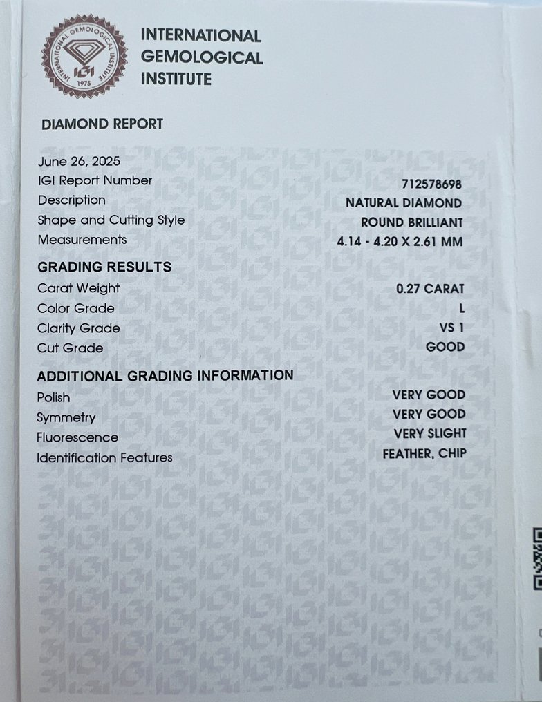 没有保留价 - 2 pcs 钻石  (天然)  - 0.50 ct - 圆形 - I, L - VS1 轻微内含一级, VVS2 极轻微内含二级 - 国际宝石研究院（IGI） - 一对 #3.2