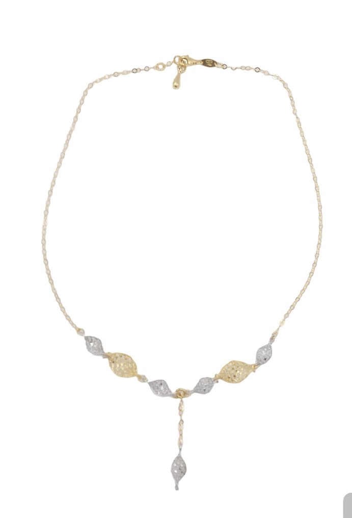 Κολιέ κολάρο - 18 καράτια Κίτρινο χρυσό, Λευκός χρυσός #2.1