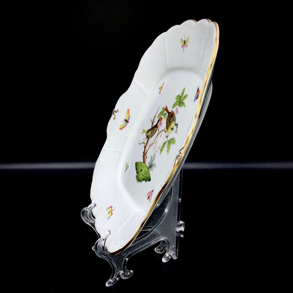 Herend - Large Square Serving Platter (27,5 cm) - "Rothschild Bird" Pattern - 大淺盤 - 手工绘制瓷器 #4.3