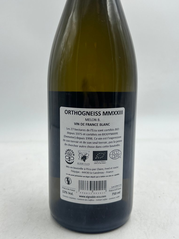 2023 Domaine de l'Ecu "Orthogneiss" Melon - Demeter Wine - Loire - 12 Flasker (0,75 L) #3.2