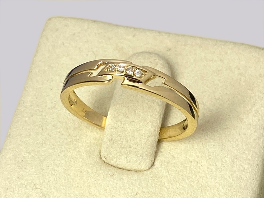 Nincs minimálár - Gyűrű - 14 kt. Sárga arany - 0.02ct. tw. Gyémánt (Természetes) #2.1