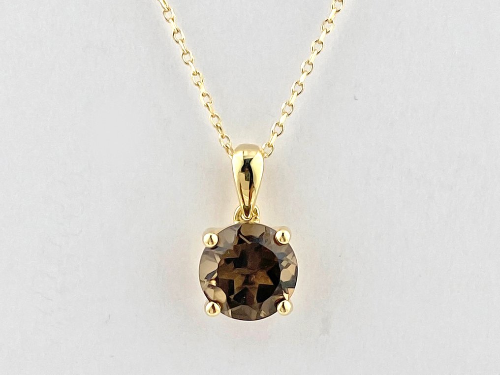 Collier avec pendentif - 14 carats Or jaune -  1.77ct. tw. Quartz #1.0