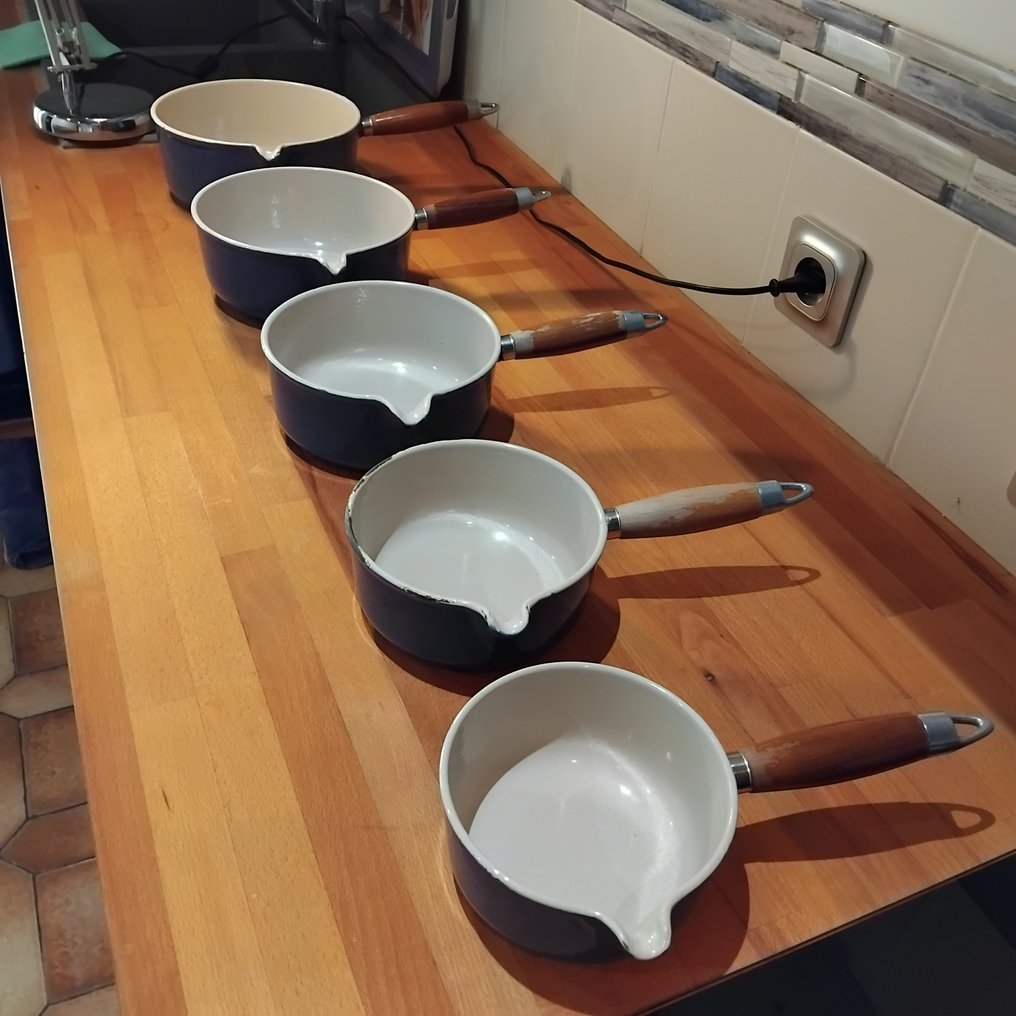 Le Creuset - Conjunto de panelas (5) - Fonte esmaltada - Raro em azul #2.1