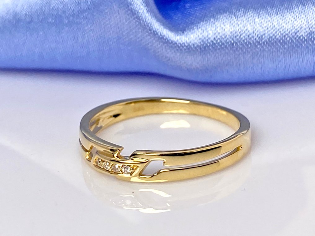 Nincs minimálár - Gyűrű - 14 kt. Sárga arany - 0.02ct. tw. Gyémánt (Természetes) #4.3