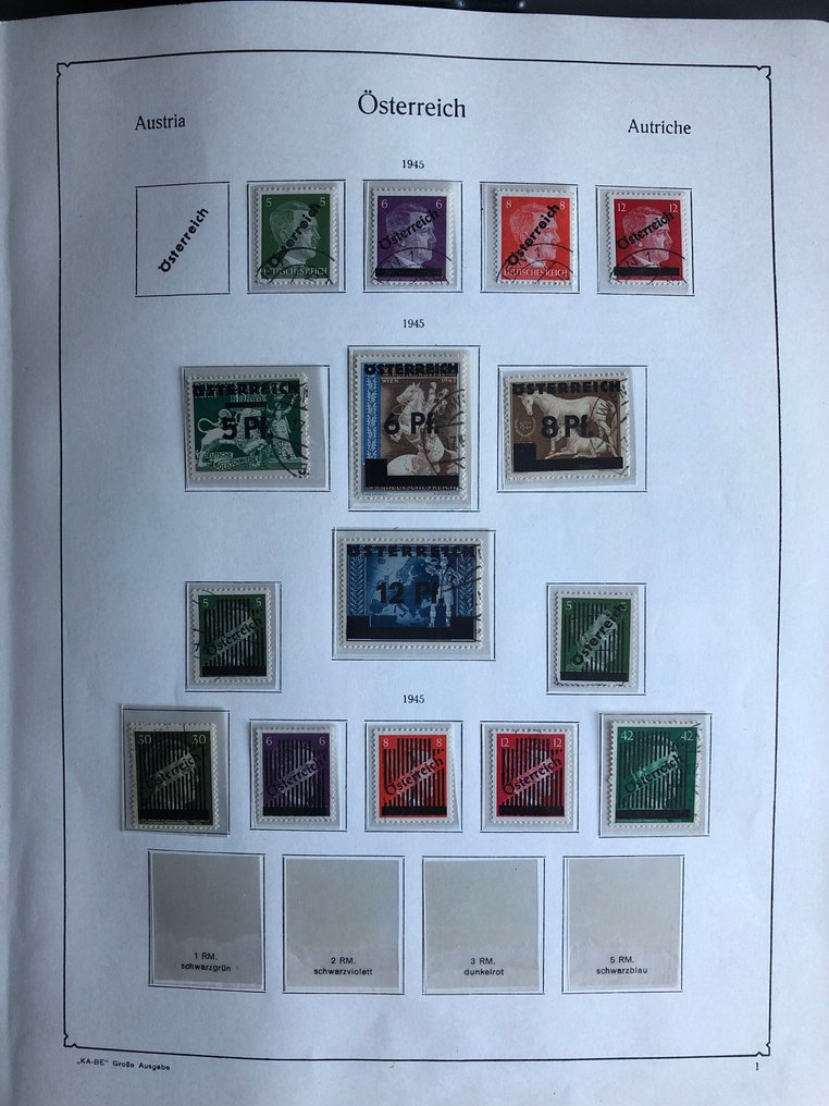 奧地利 1945/1970 - 盖章收藏，包含所有顶级的预印纸张，具有许多优质的版本，例如： - Grazer Aufdruck #1.0