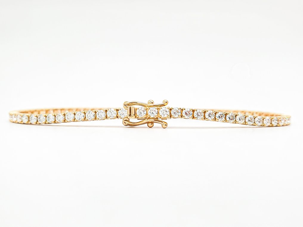 Ei pohjahintaa - Rannekoru - 14 kt. Keltakulta -  2.80ct. tw. Timantti (Laboratoriossa kasvatettu) - D-E VVS IGI #2.1