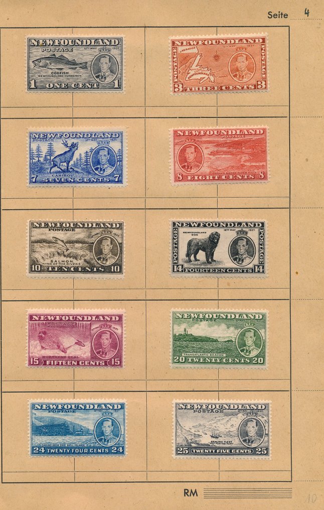 英联邦 1937 - 加冕邮票1937，仅包含完整版本的收藏，收录于两本旧的精选册中。 #3.2