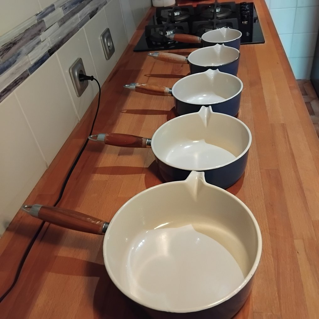 Le Creuset - Conjunto de panelas (5) - Fonte esmaltada - Raro em azul #1.0