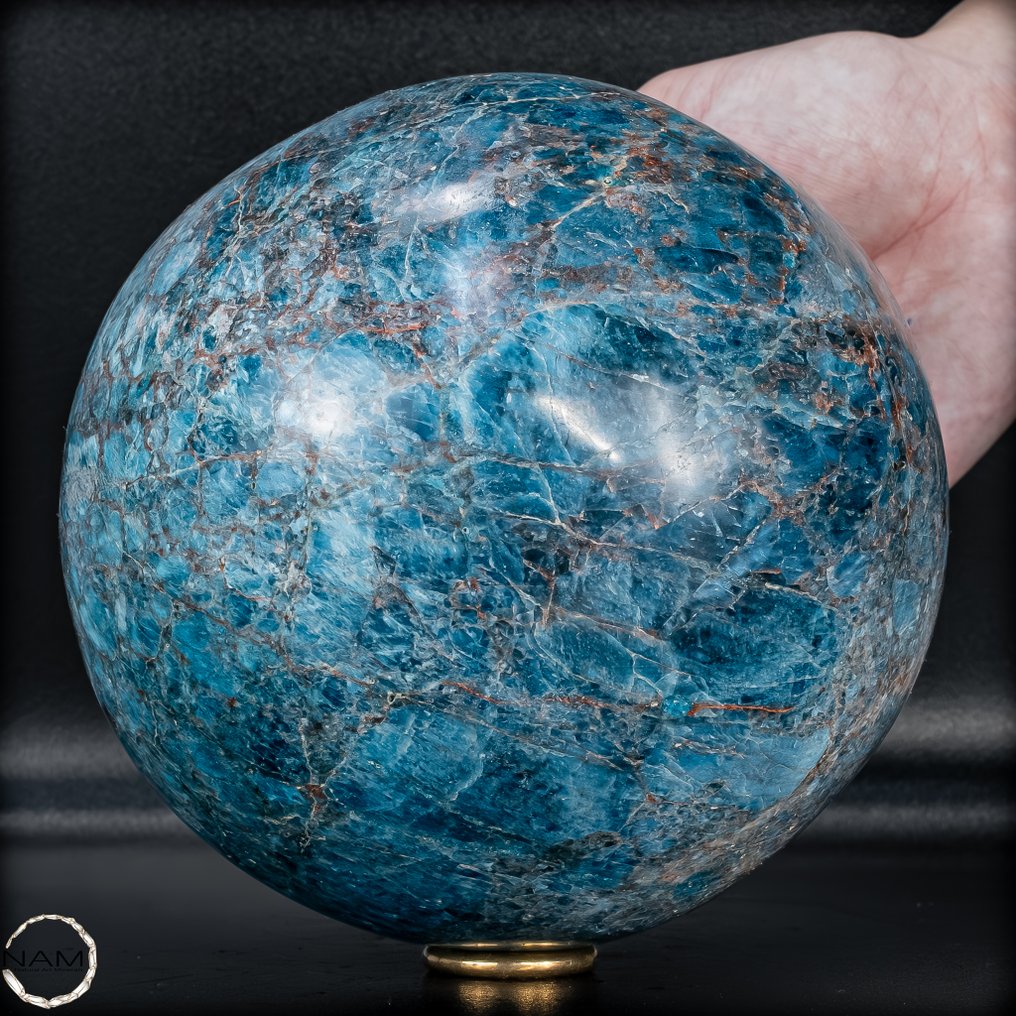 天然闪耀的蓝色磷灰石 Sphere- 4320.11 g #1.0