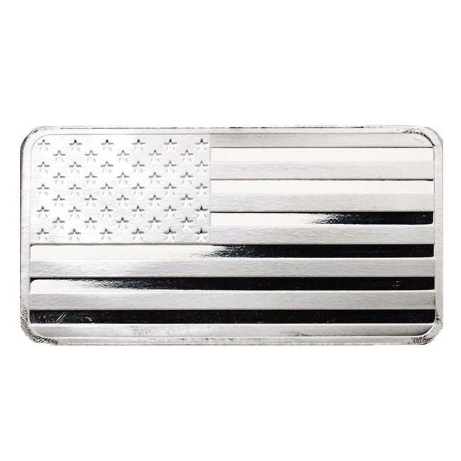 10金衡制盎司 - 銀 .999 - 10 oz US Flag Design 999 Fine Silver Bar #2.1