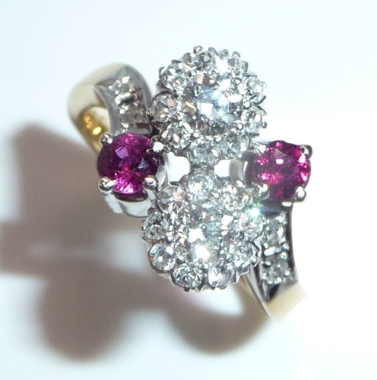 Gyűrű - 18 kt. Sárga arany, Fehér arany - 1.43ct. tw. Gyémánt (Természetes) - Rubin - Nagyon ragyogó optika #3.2