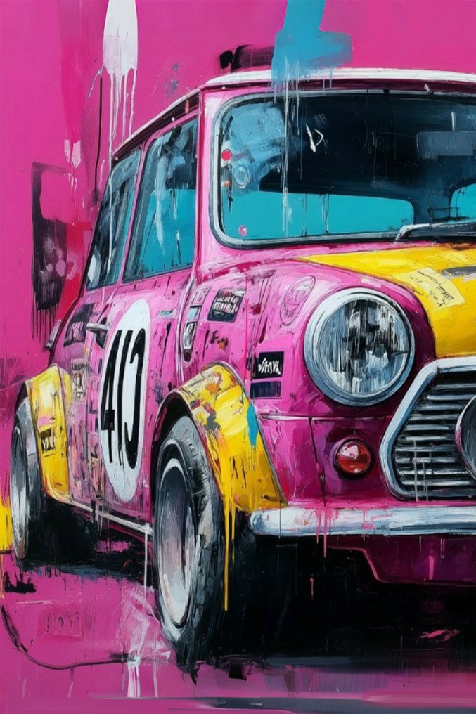 Canvas Fit - Alberto Ricardo - Mini Cooper Clásico: El Ícono Británico en Explosión de Color #3.2