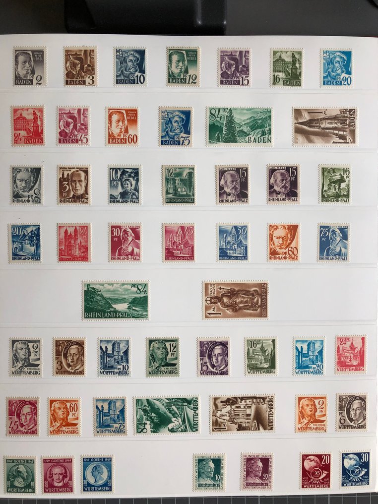 Allemagne 1945/1993 - Collection postfrançaise à partir des zones, avec un bloc comprenant de nombreuses bonnes émissions - augenscheinlich bis auf Posthorn komplett #3.2