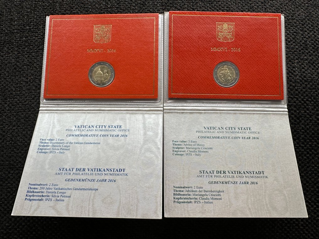 Βατικάνο. 2 Euro 2016 "Gendarmeria" + "Giubileo della Misericordia" (2 stuks) (χωρίς τιμή ασφαλείας) #1.0
