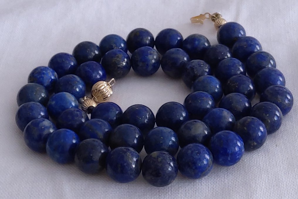 Nincs minimálár - Nyaklánc - 14 kt. Sárga arany - Nem festett Lapis Lazuli #4.3