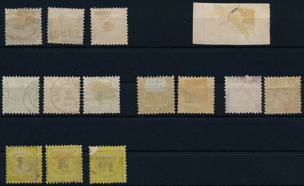 Baden 1851/1868 - Items with 46 values, from Mi. No. 1, additional better values such as 18 Kreuzer stamped, colors, #4.3