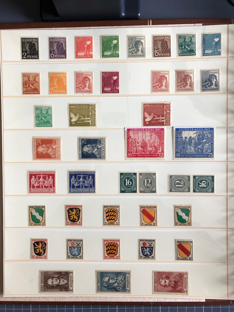 Allemagne 1945/1993 - Collection postfrançaise à partir des zones, avec un bloc comprenant de nombreuses bonnes émissions - augenscheinlich bis auf Posthorn komplett #2.1