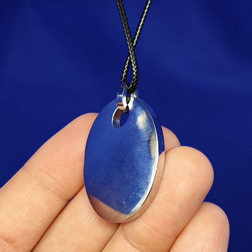 Meteoriet hanger. MUONIONALUSTA (Zweden, 1906) + parelmoer. Rvs-hanger - 16 g #4.3