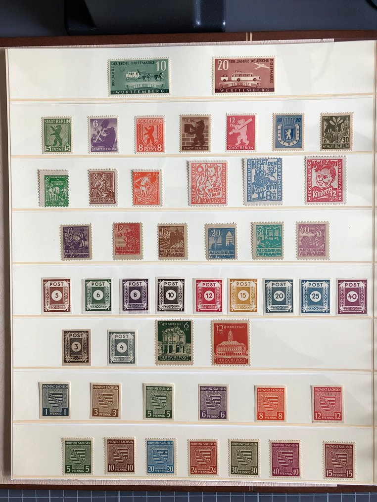 Allemagne 1945/1993 - Collection postfrançaise à partir des zones, avec un bloc comprenant de nombreuses bonnes émissions - augenscheinlich bis auf Posthorn komplett #4.3