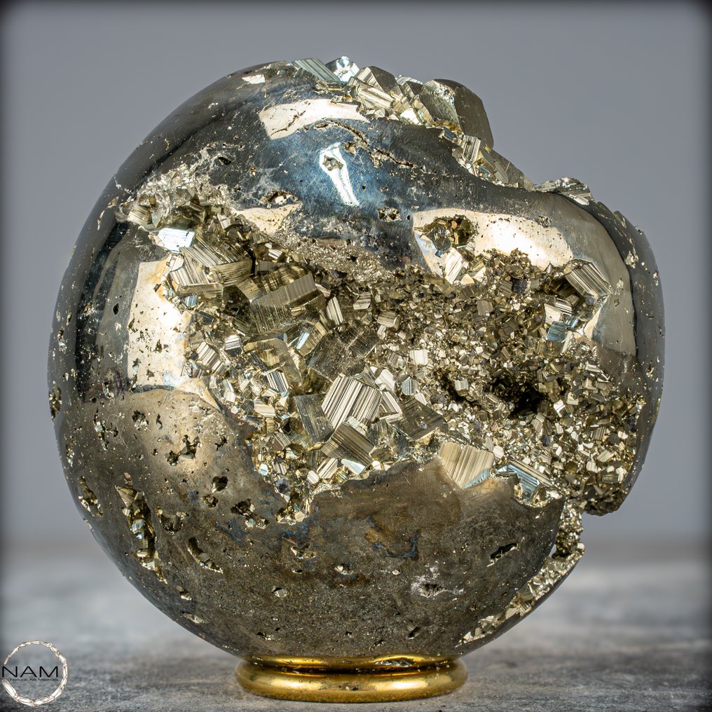 大型天然金色黄铁矿 Sphere/ Druse- 2841.73 g #3.2