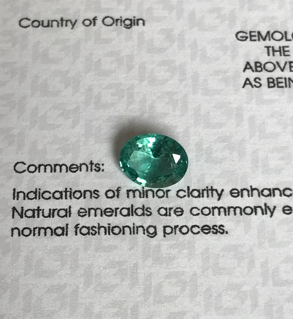 1 pcs Verde, Albastru Smarald - 1.42 ct - IGI (Institutul gemologic internațional) #2.1