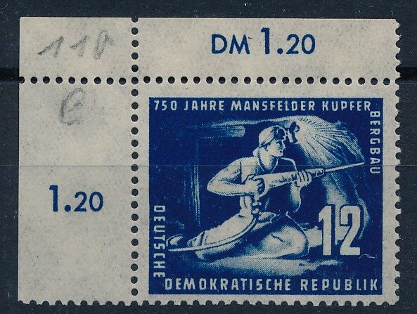 GDR 1950 - 12 points. Mining in good condition, dark violet ultramarine from the upper left arc corner. - Mi. Nr. 273 b,  Fotoattest Gerhardt BPP #1.0