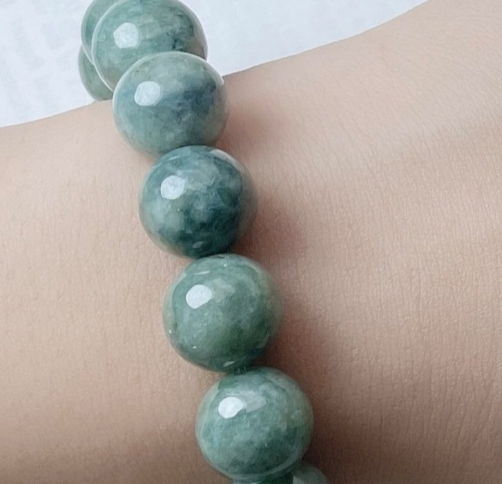 未处理的碧玉玉髓大珍珠手链 NGCT 证书- 66 g #3.2