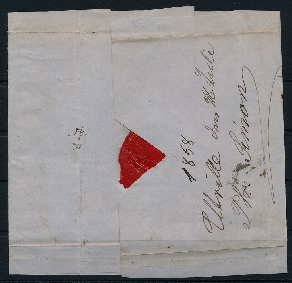 Prussia 1866 - 10 Swiss francs. Internal service for registered letter, rarely. #1.0