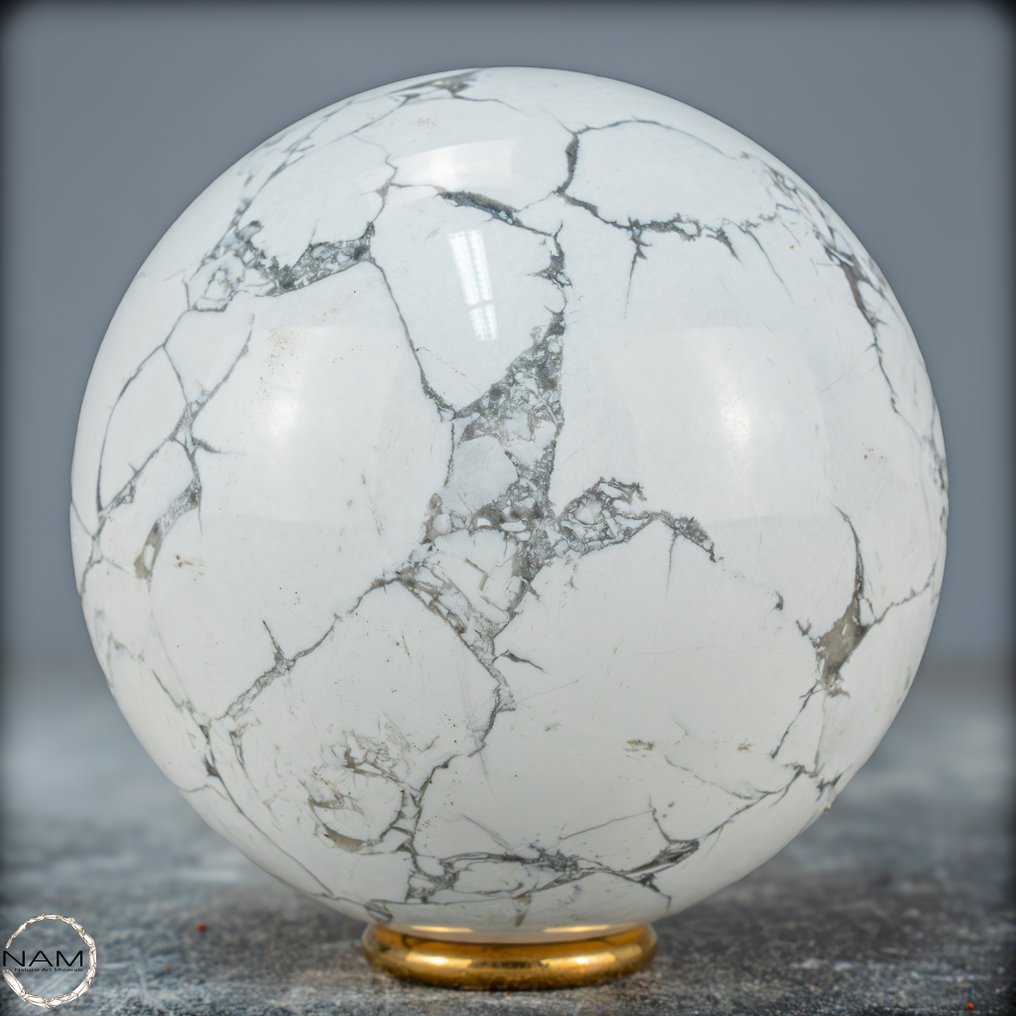 来自加拿大的稀有天然Howlith球 自然的杰作- 830.25 g #1.0