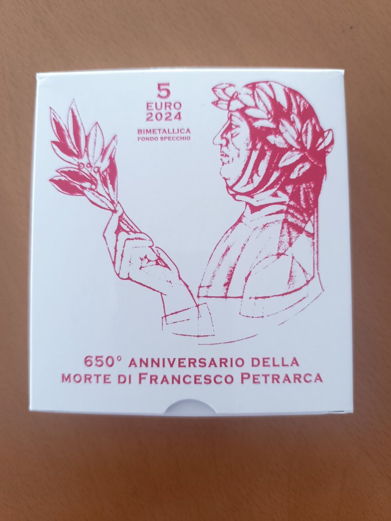 Vaticano. 5 Euro 2024 "Francesco Petrarca" Proof (Senza prezzo di riserva) #1.0