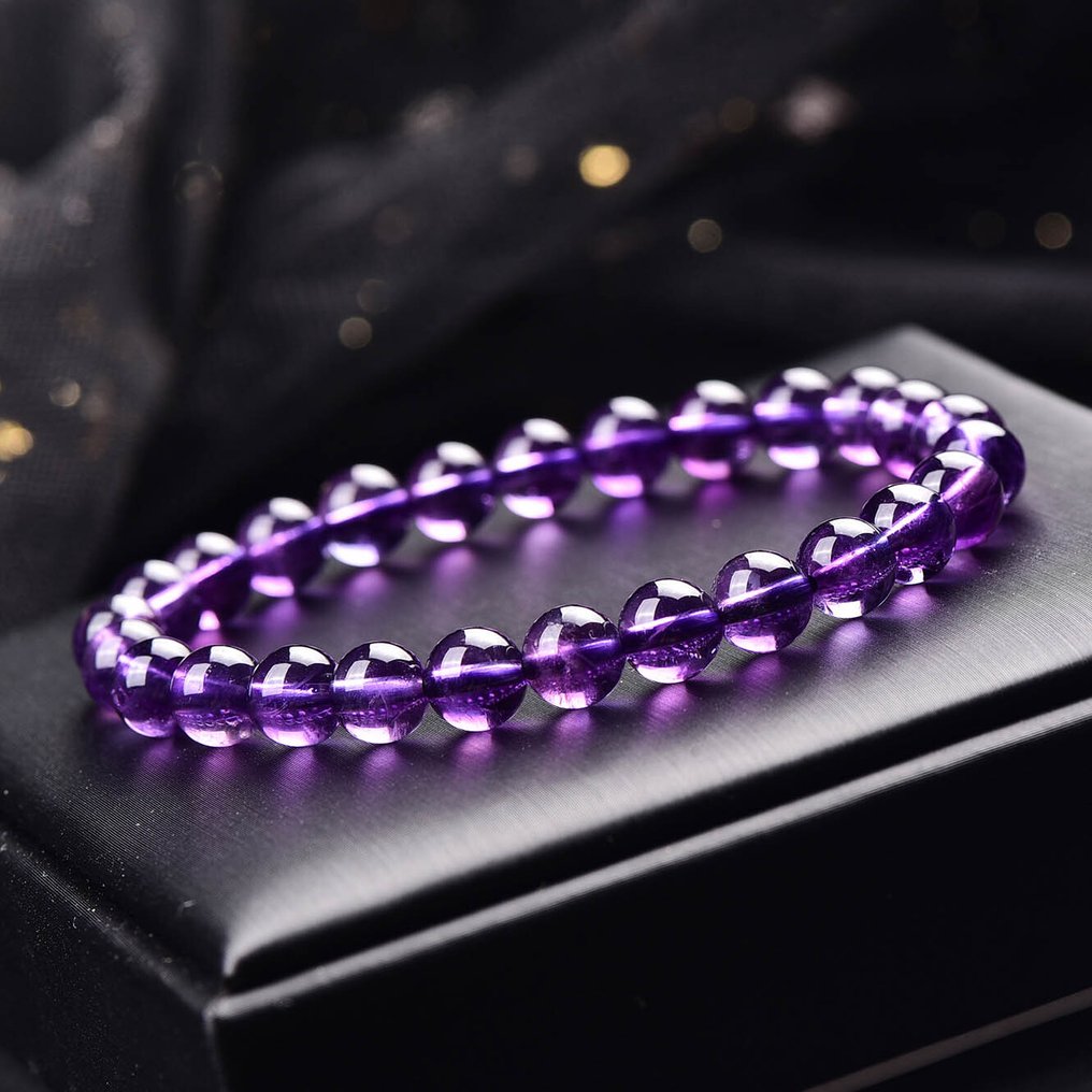 Χωρίς Αποθεματικό - Πιστοποιημένο από ALGT - Βραχιόλι με φυσική Αμέθυστο. Ανώτερη διαύγεια στην πιο φυσική της μορφή.- 13.77 g #1.0