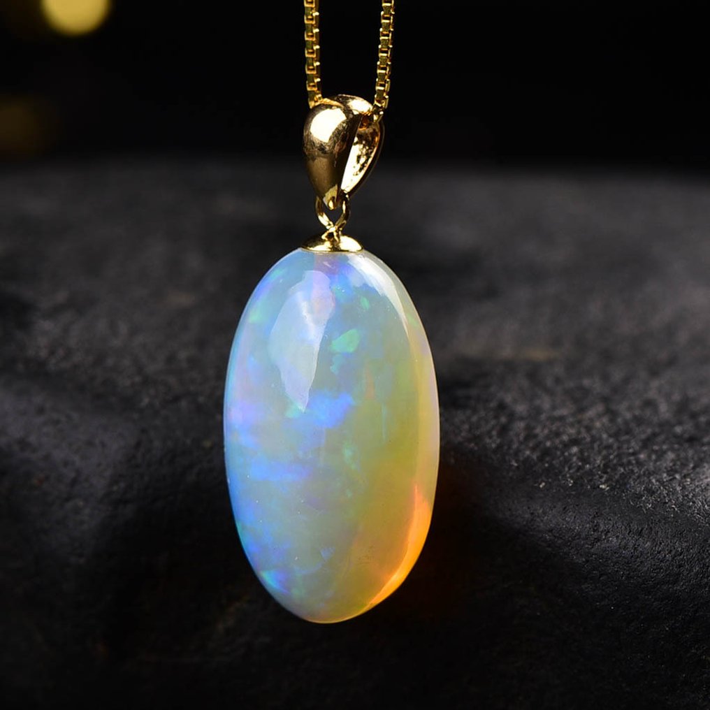 ALGT 认证 - 高度独特的天然欧泊吊坠 地质奇观之珠- 1.39 g #1.0