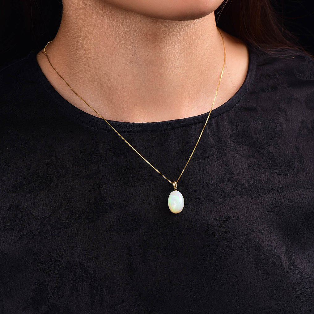 ALGT 认证 - 极其独特的天然欧泊吊坠 纯粹展现自然之美- 1.47 g #1.0