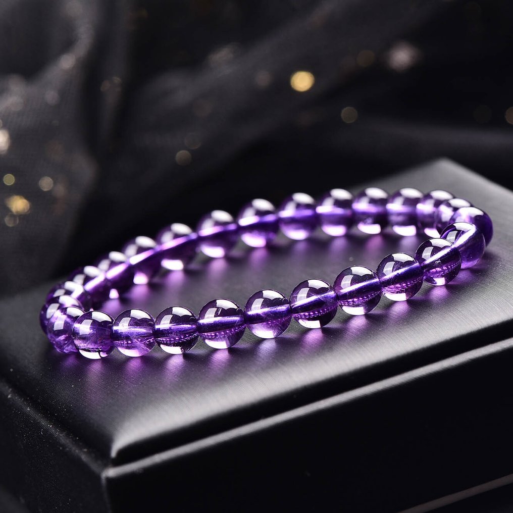 Χωρίς Αποθεματικό - Πιστοποιημένο από ALGT - Βραχιόλι με φυσική Αμέθυστο. Ανώτερη διαύγεια στην πιο φυσική της μορφή.- 13.68 g #1.0