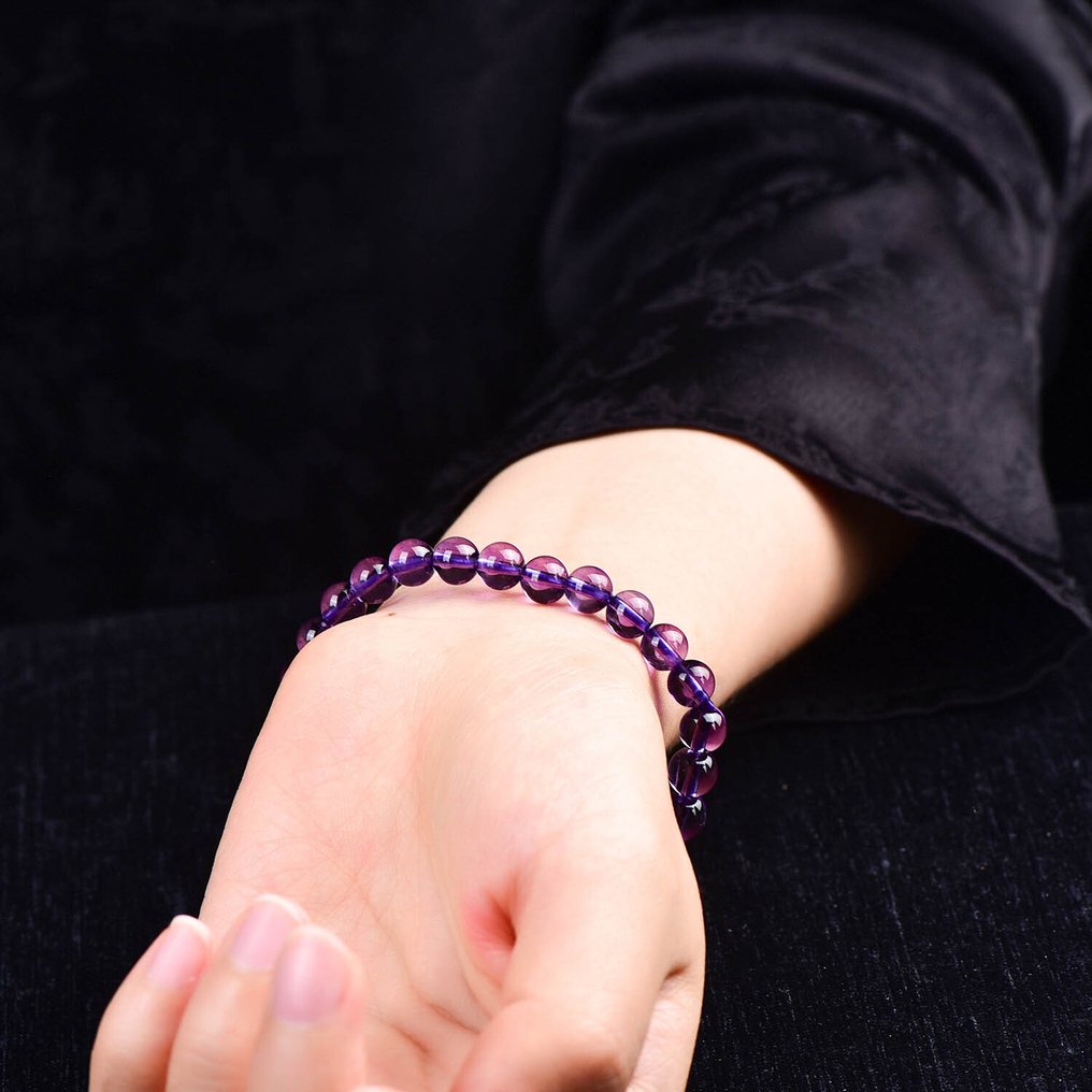 无保留 - ALGT 认证 - 天然紫水晶手链 以卓越的清晰度定义- 13.19 g #1.0