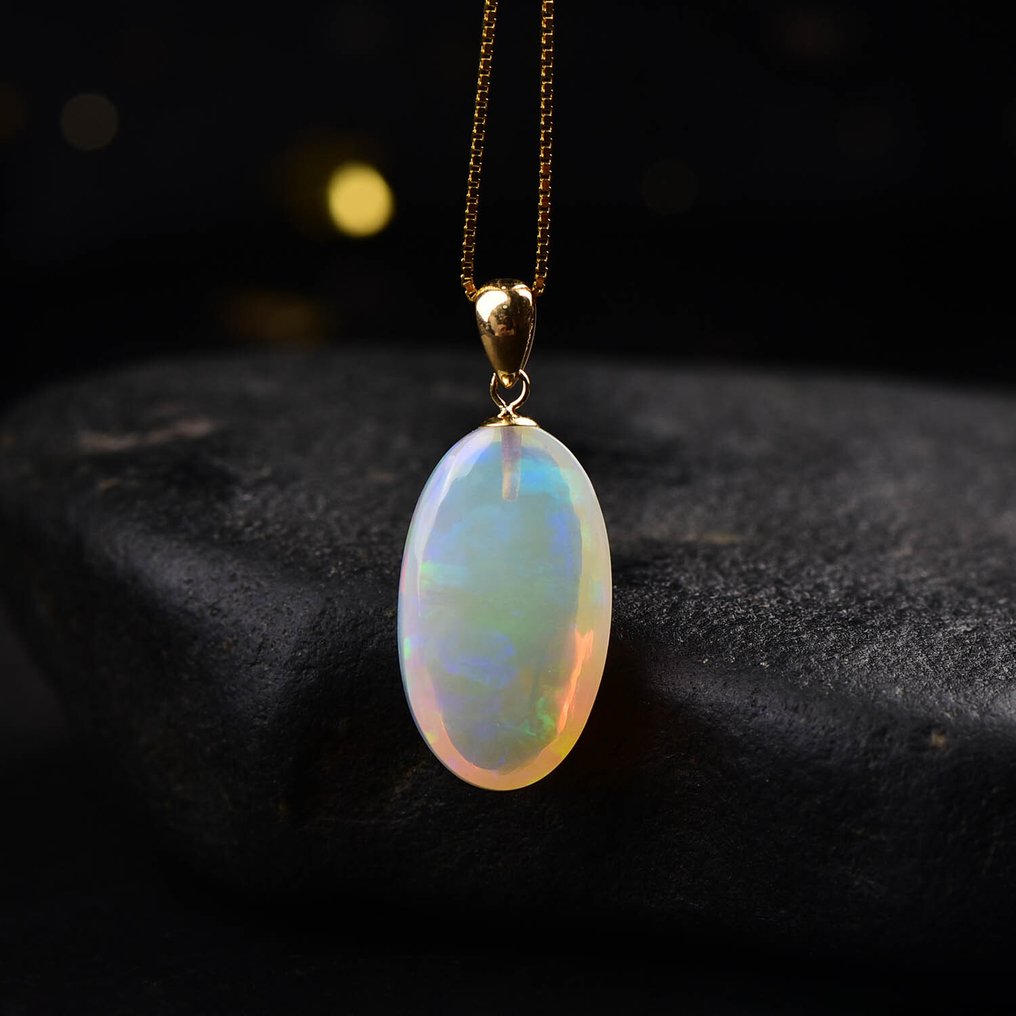 ALGT 认证 - 高度独特的天然欧泊吊坠 地质奇观之珠- 1.39 g #4.3