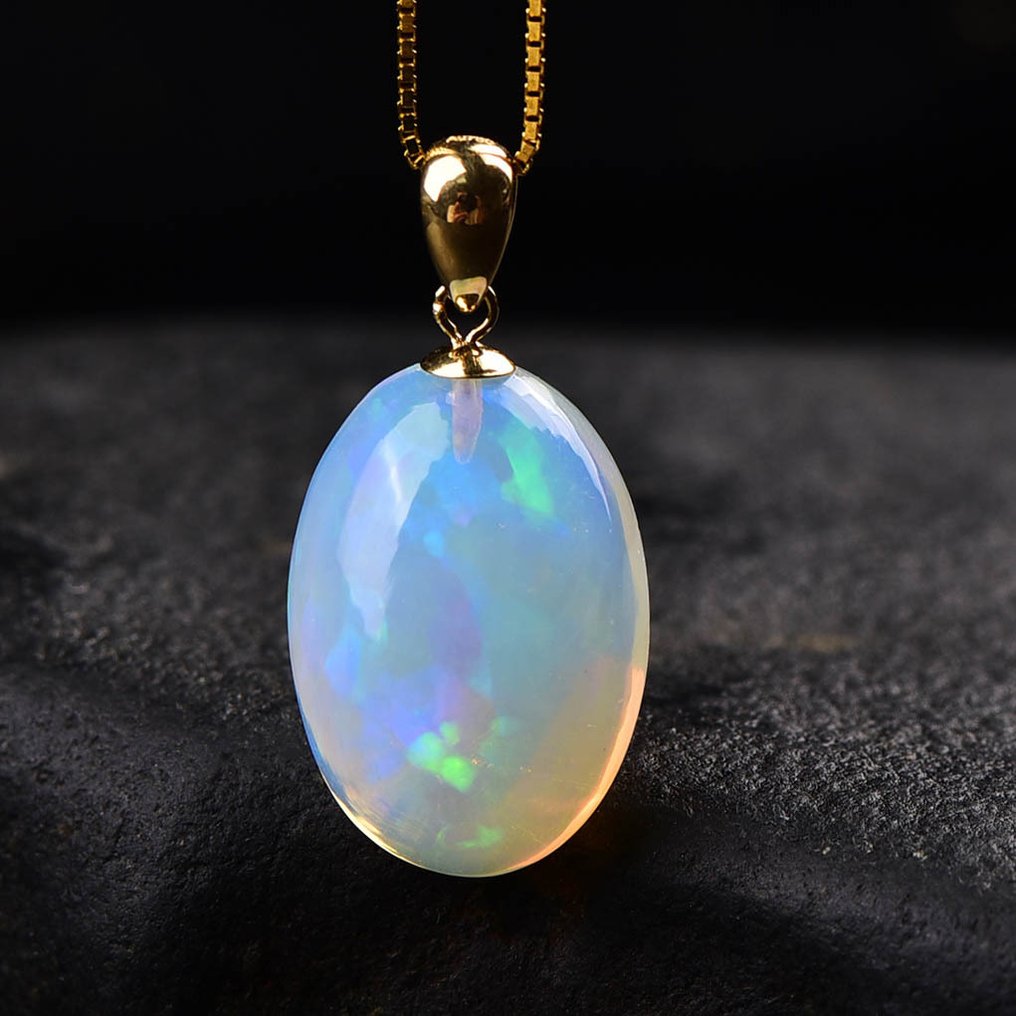ALGT certifié - Pendentif en opale naturelle très exclusif Une pure expression de la beauté naturelle- 1.37 g #1.0