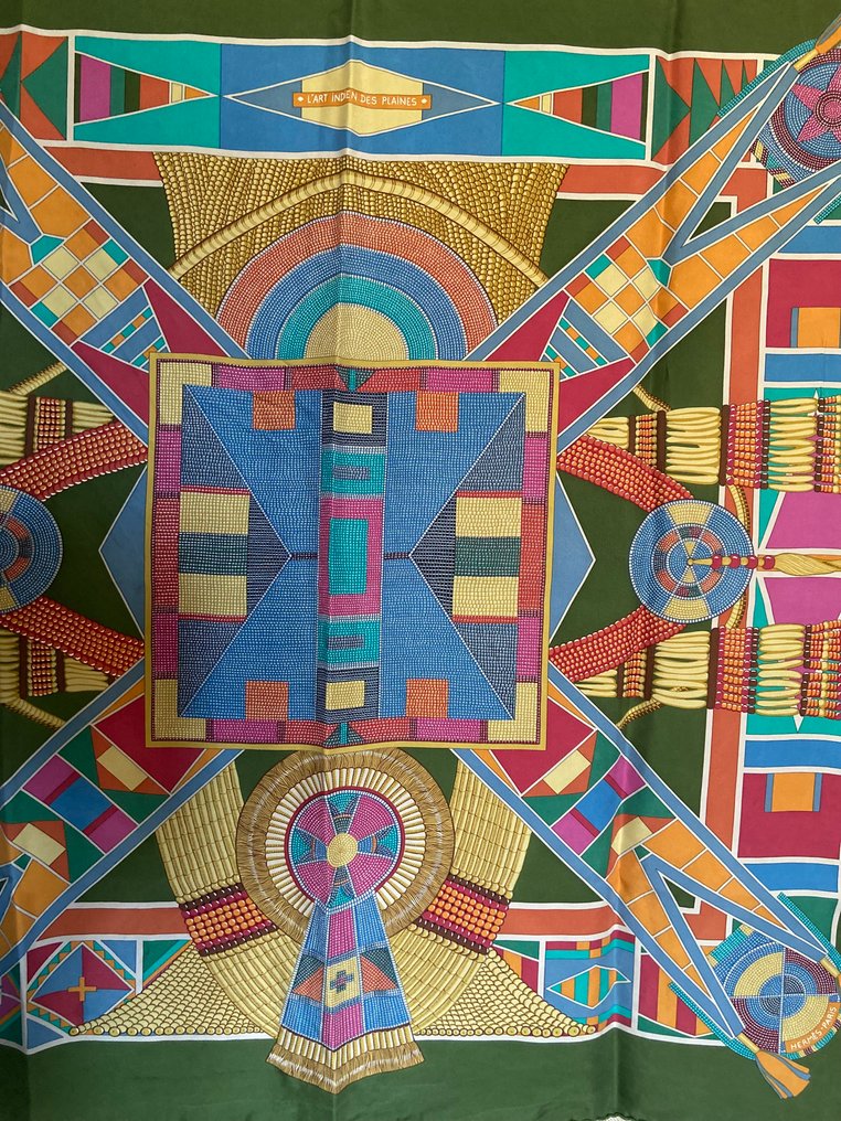 Hermès - " L' Art Indien des Plaines" par Sophie Koechin 2001 - Sciarpa #1.0