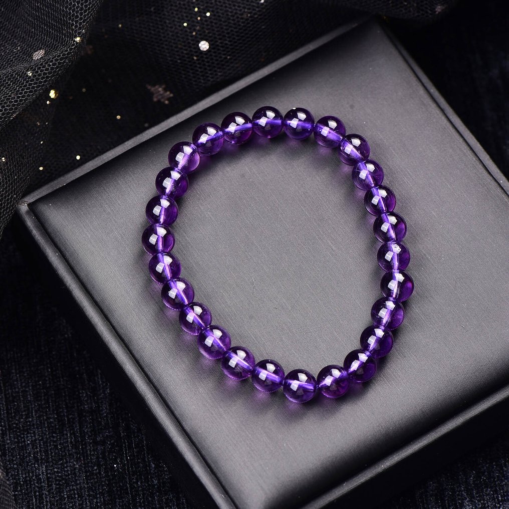 Χωρίς Αποθεματικό - Πιστοποιημένο από ALGT - Βραχιόλι με φυσική Αμέθυστο. Ανώτερη διαύγεια στην πιο φυσική της μορφή.- 13.68 g #4.3