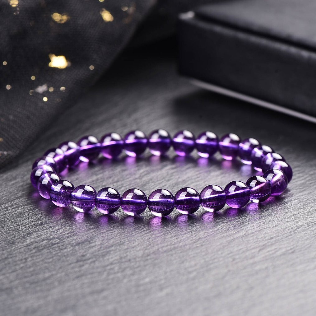 Χωρίς Αποθεματικό - Πιστοποιημένο από ALGT - Βραχιόλι με φυσική Αμέθυστο. Ανώτερη διαύγεια στην πιο φυσική της μορφή.- 13.77 g #3.2