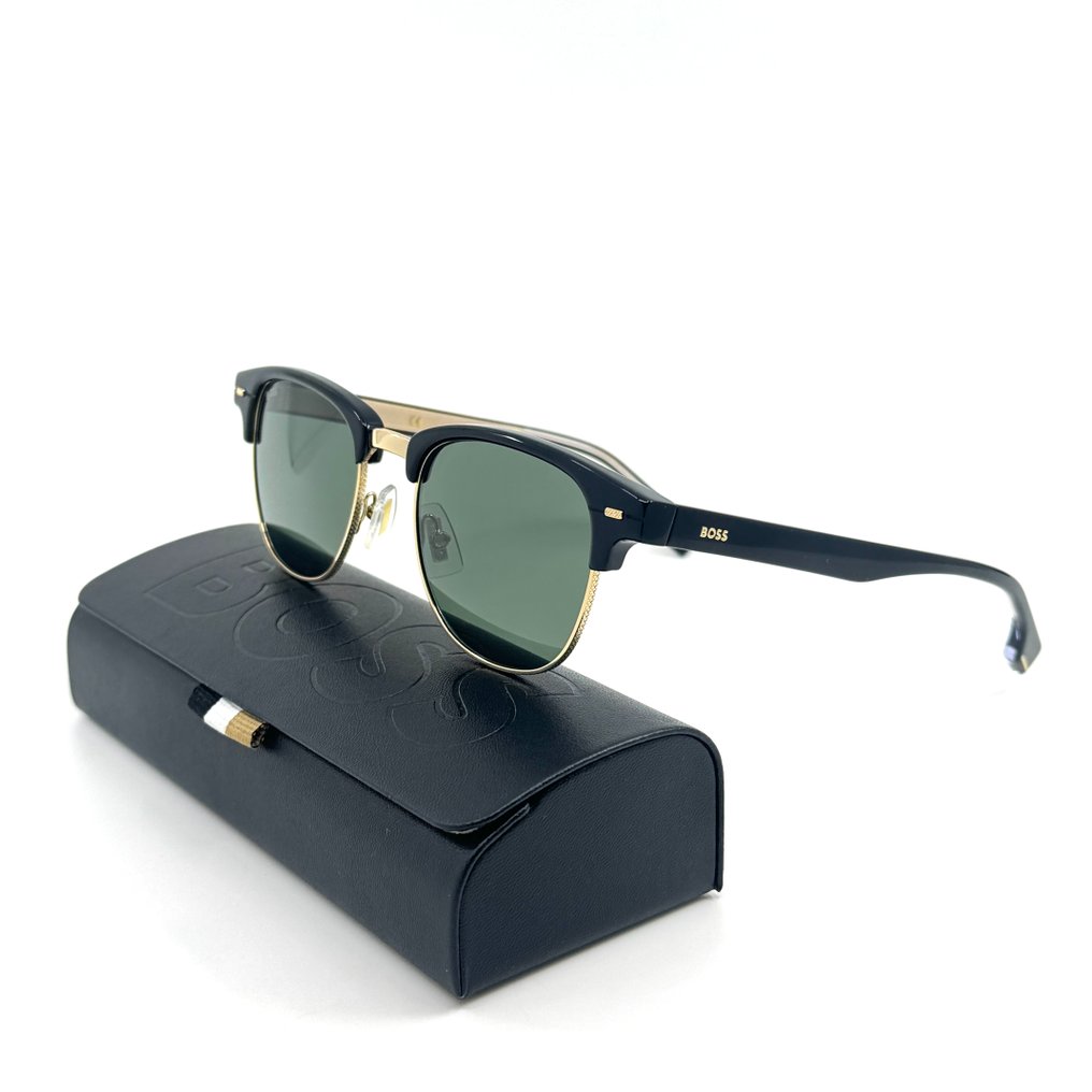 Hugo Boss - *NEW* - Gold Metal - Black Acetate - Green Lenses - Gafas de sol #1.0