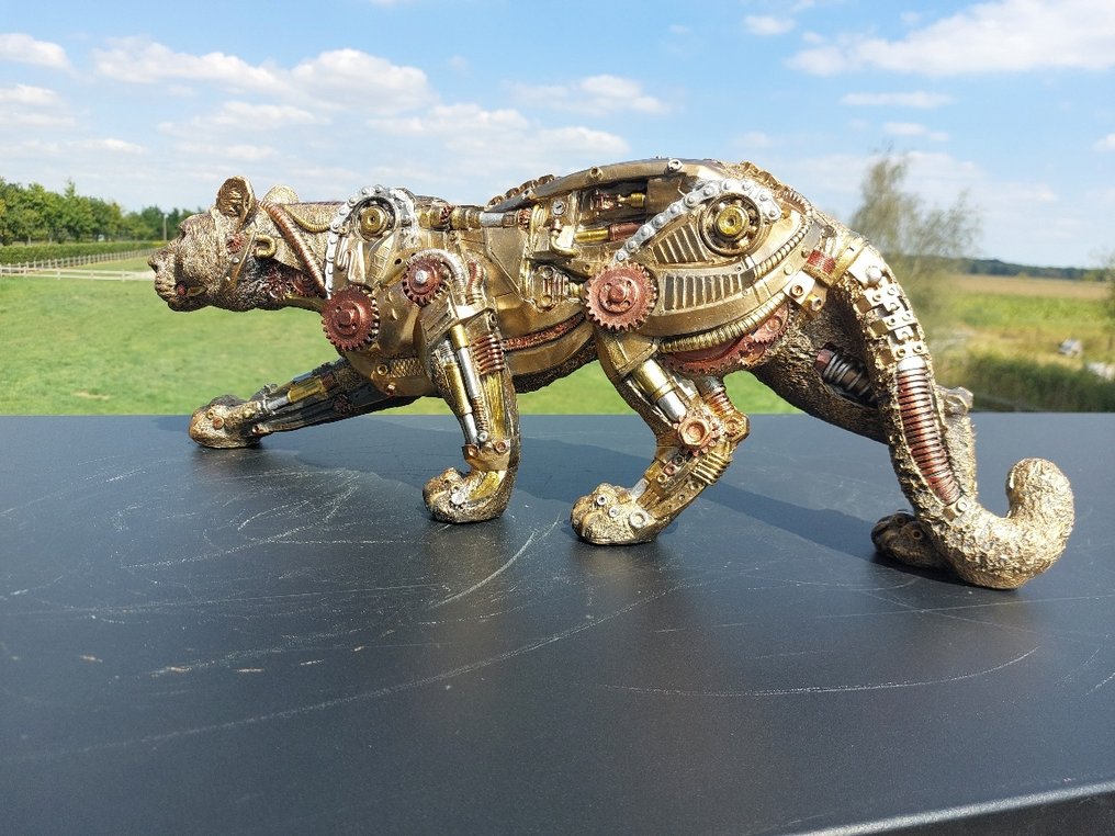 Statue, panter steam punk - 21 cm - Ceramic #3.2