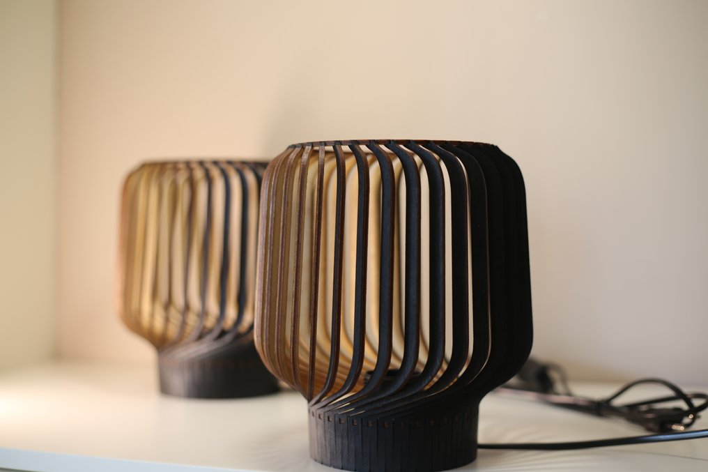 Lampada (2) - Rille Black - Legno - Lampi n. 4/100 e 5/100 #1.0