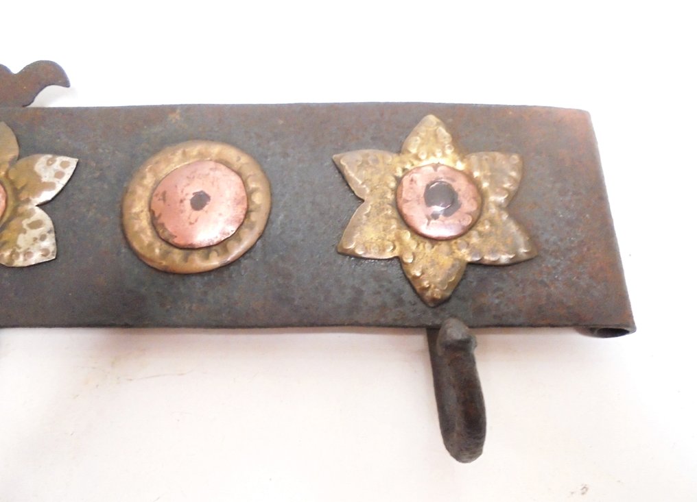 Huwelijksgeschenk - Haardrekje - Stativ - Kobber, Messing, Smedet jern #2.1